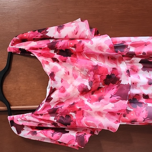 Colleen Lopez Maxi Pink Floral Dress Sz L - Picture 3 of 8